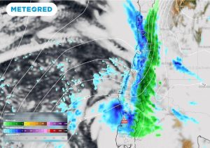 Sistema frontal con intensas lluvias y nevazones en Chile